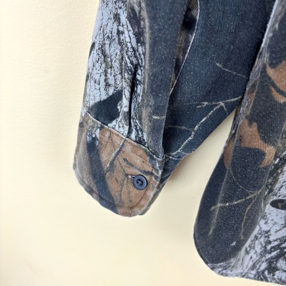 Cabela’s Camo Leaves & Logs Button Down Midweight Shirt Jacket Size XL Tall - Picture 9 of 14